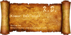 Komor Dániel névjegykártya
