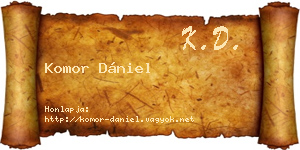 Komor Dániel névjegykártya